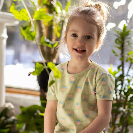 T-shirt Carreaux Floral 2-8ans