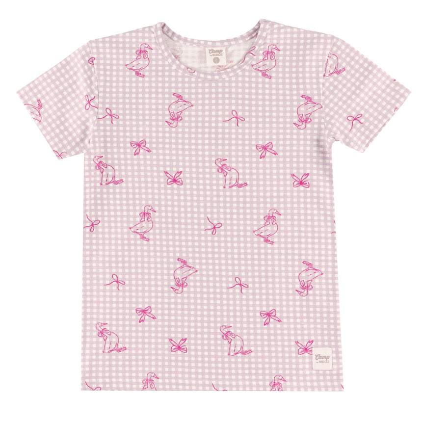 T-shirt Vichy Canard 2-8ans-Camp by Birdz-Lilas-2-NAS-CLSPKG677-PD-CLÉMENT