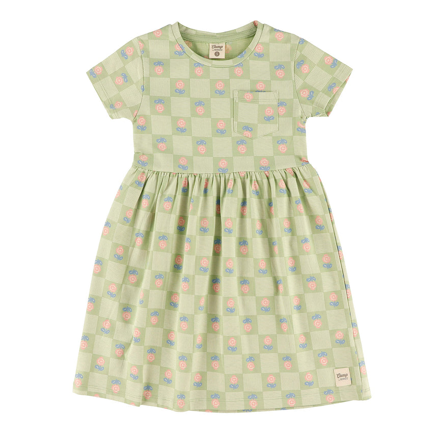 Robe Carreaux Floral 2-8ans-Camp by Birdz-Sauge-2-NAS-CLSPKG683-GF-CLÉMENT
