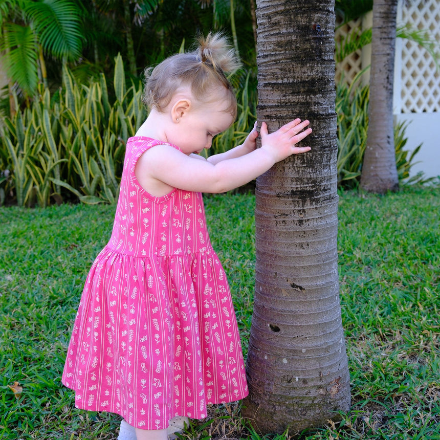 Robe Rayée Fleurs 2-8ans