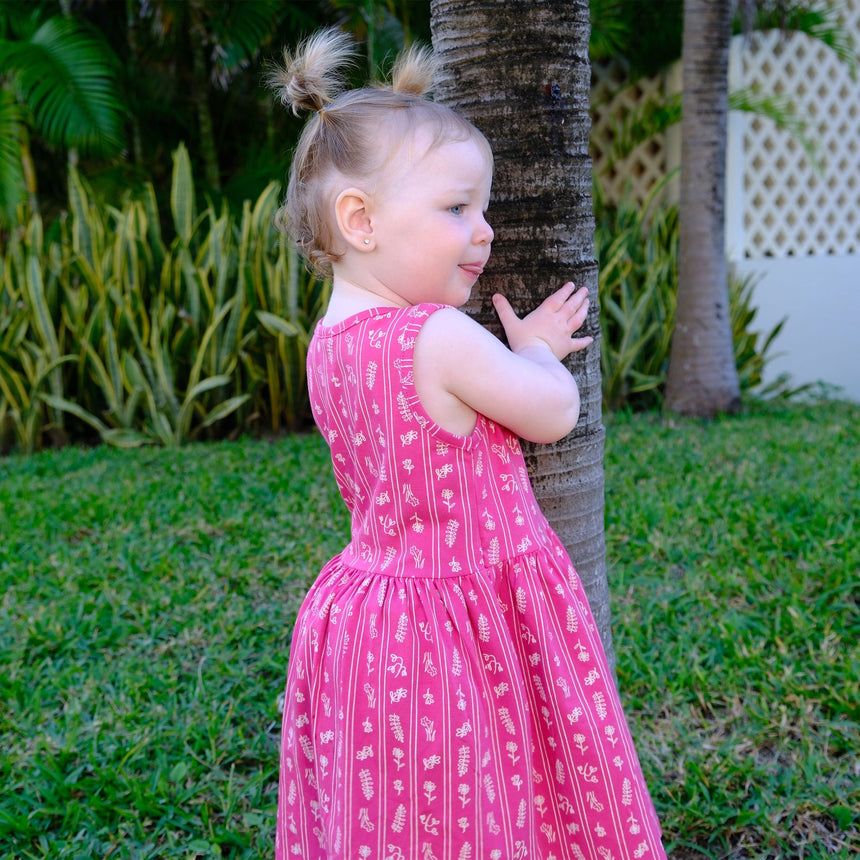 Robe Rayée Fleurs 2-8ans