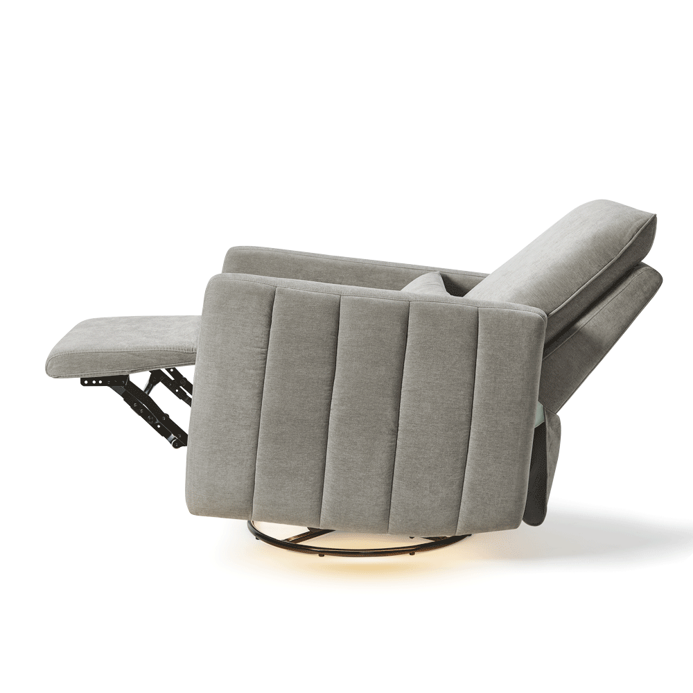 Dorian Swivel Glider and Power Recliner with Night Light - Ash