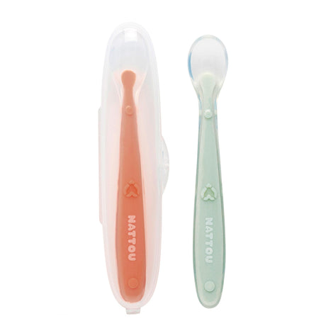 Ensemble de 2 cuillères en silicone avec étui - Vert-Nattou-NTT-544876834-CLÉMENT