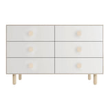 Commode 6 Tiroirs Dot - Blanc/ Naturel-Oeuf-OEU-1M6D-D-01-CLÉMENT