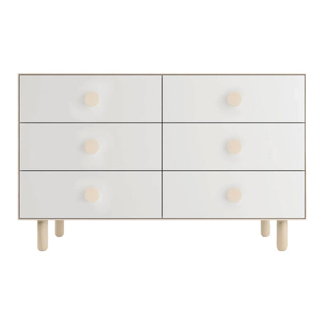 Commode 6 Tiroirs Dot - Blanc/ Naturel-Oeuf-OEU-1M6D-D-01-CLÉMENT