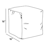 Square Ottoman and Footrest - Tangerine Orange
