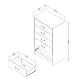 Commode 5 Tiroirs - Tassio Chêne gris
