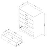 Commode 5 Tiroirs Step One - Chêne Gris