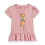 T-shirt Volant Ours 6-24mois-Polo Ralph Lauren-Rose-6 m-RLA-310B22683001-CLÉMENT