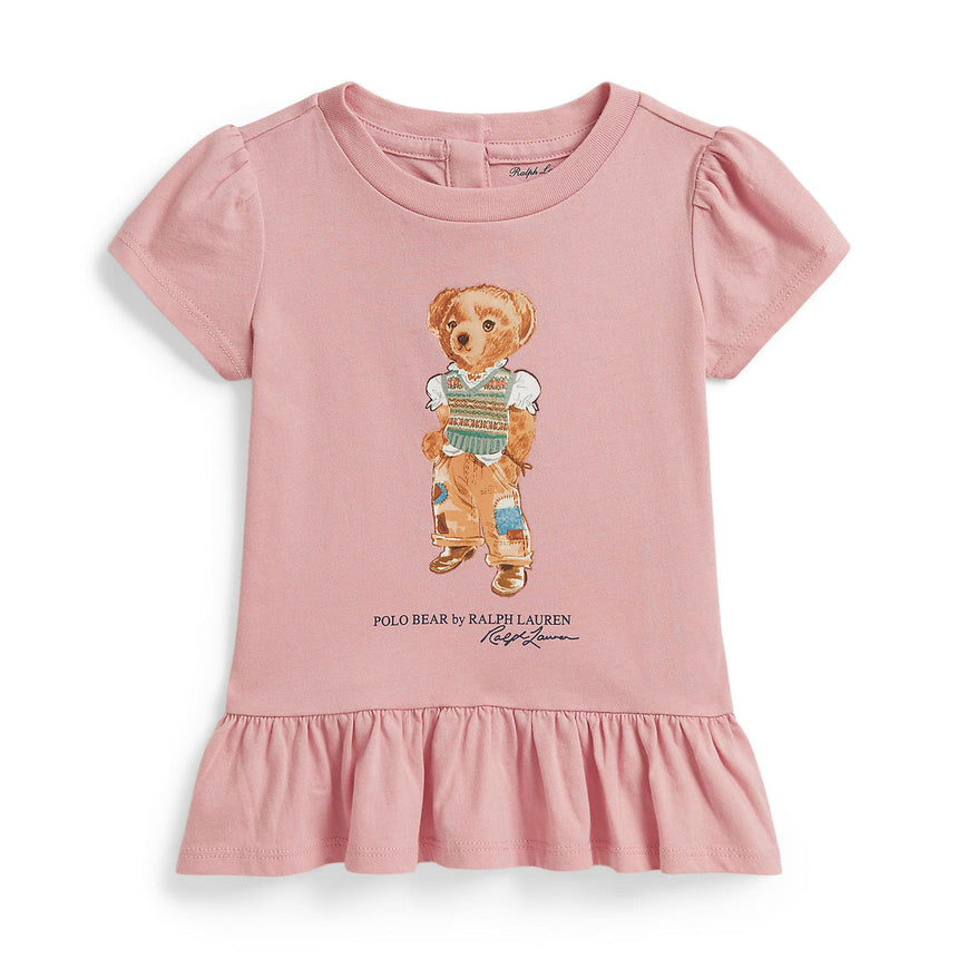T-shirt Volant Ours 6-24mois-Polo Ralph Lauren-Rose-6 m-RLA-310B22683001-CLÉMENT