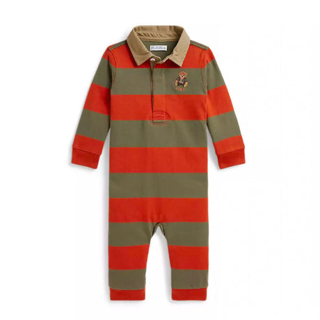 Combi Polo Rayée 6-12mois-Polo Ralph Lauren-Orange-6 m-RLA-320B27191001-CLÉMENT
