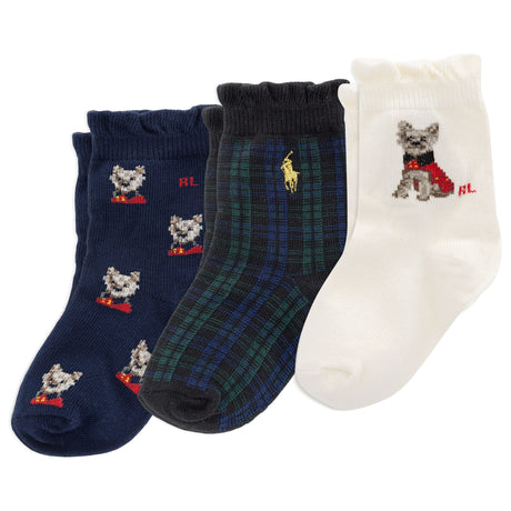 Ensemble de 3 paires de chaussettes Chien festif - 6 à 24 mois-Polo Ralph Lauren-Ivoire-6-12 m-RLB-G41438IPK-CLÉMENT