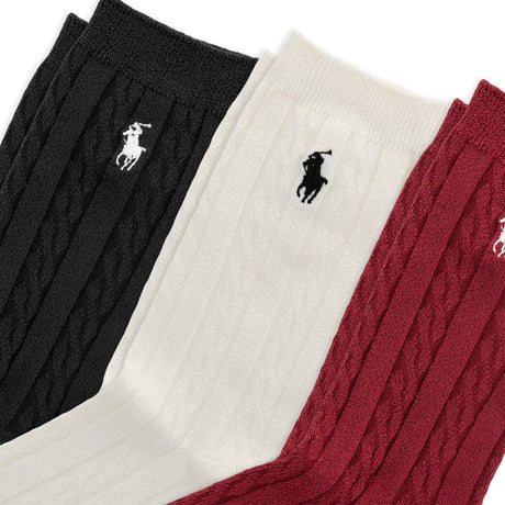 Ensemble de 3 paires de chaussettes brillantes torsadées - Pointures 4 à 11-Polo Ralph Lauren-RLB-G42316GPK-CLÉMENT