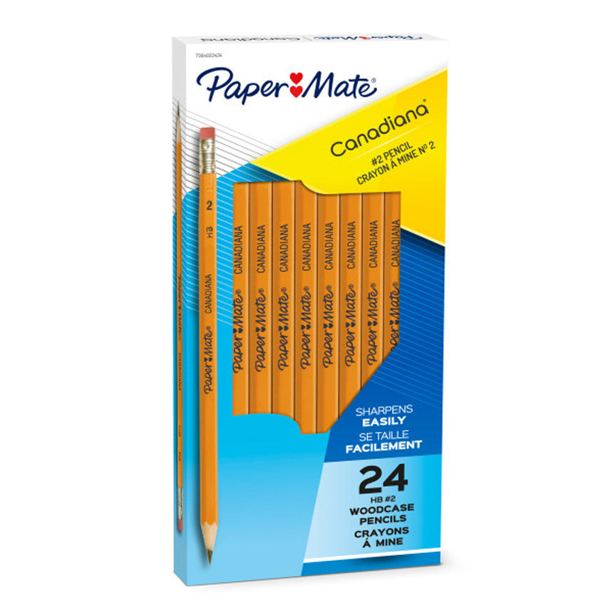Crayons(24)hb Jaune Canadiana-CLÉMENT-SHA-7364022424-CLÉMENT
