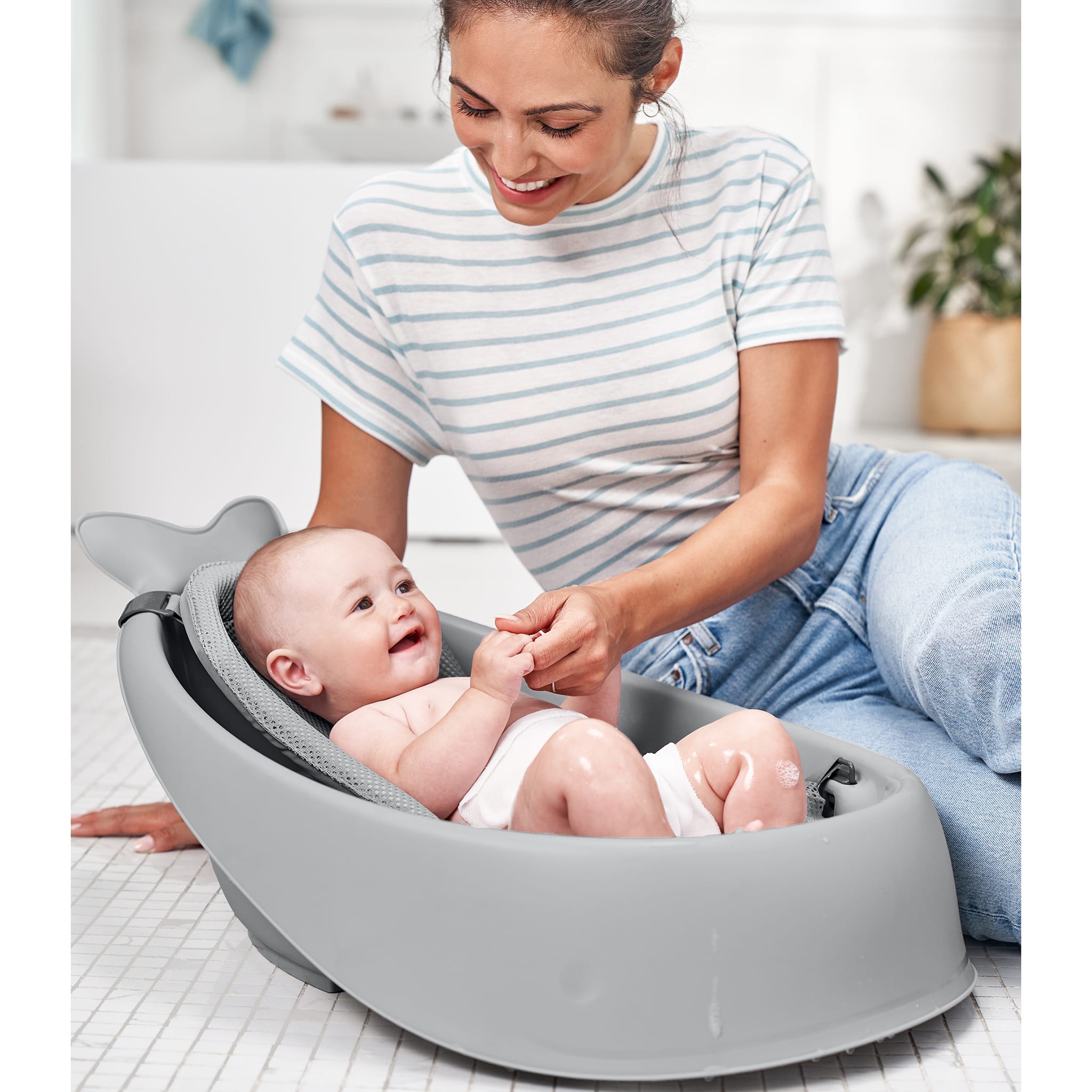 シルバニア　Bath Time For Baby Bain 3 En 1 Smart Sling - Baleine Grise - Skip Hop – CLÉMENT
