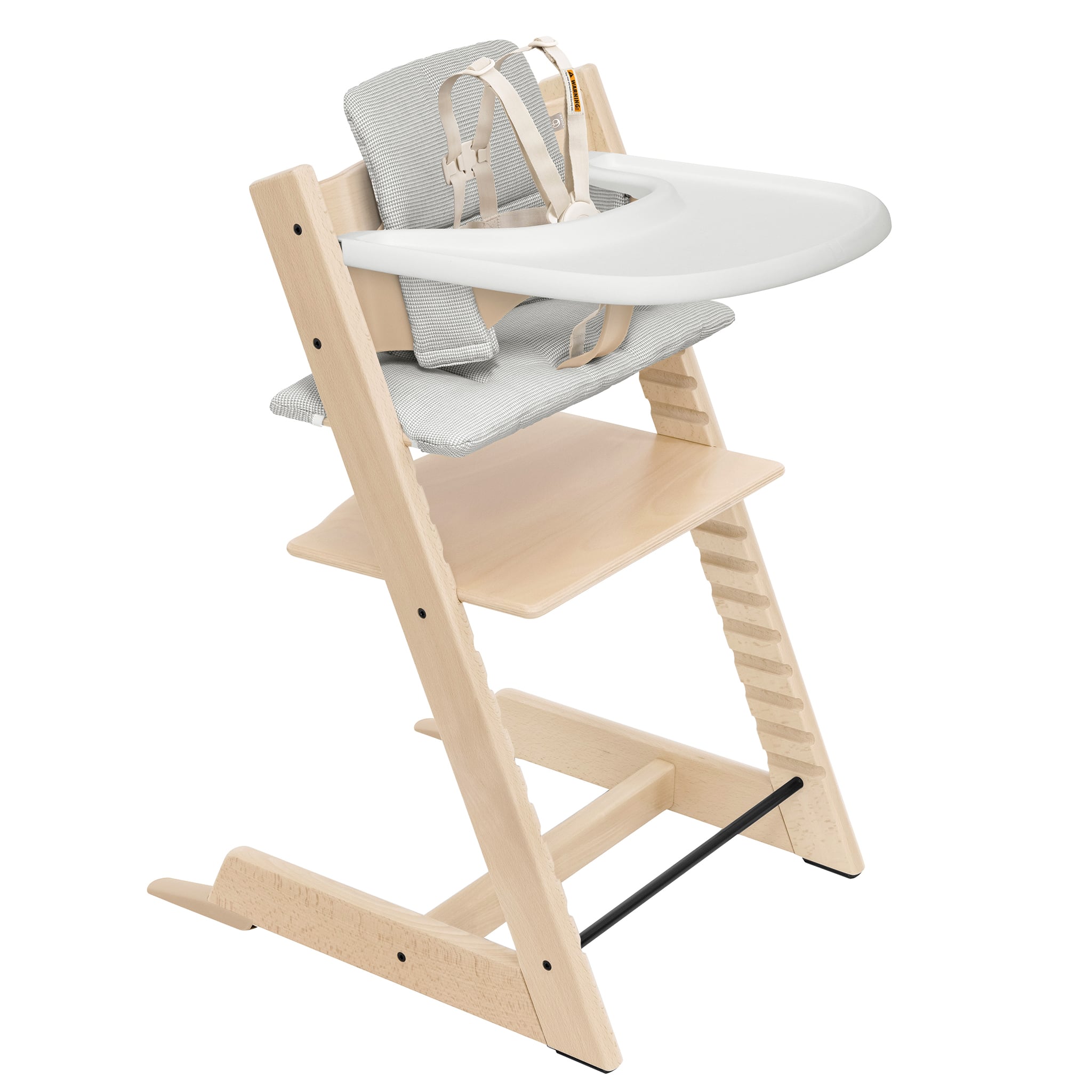 Tripp Trapp® High Chair V2 Natural, Nordic Grey Cushion and Stokke