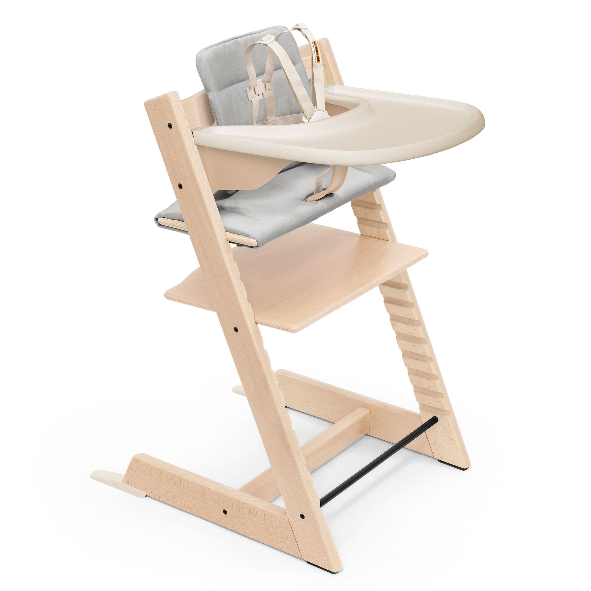 Natural Tripp Trapp® High Chair V2 + Anthracite Cushion and
