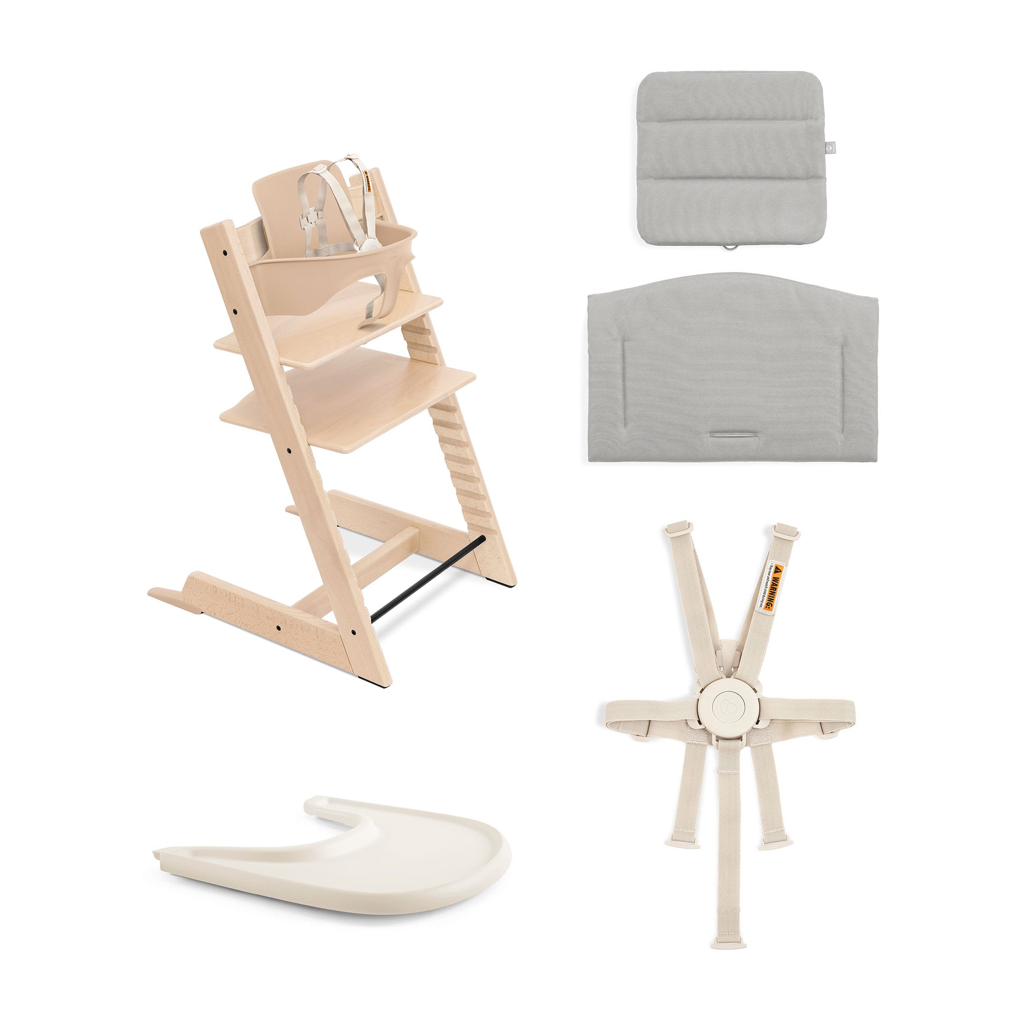 myk565656　Stokke TRIPPTRAPP ナチュラル S4 Natural Tripp Trapp® High Chair V2 + Anthracite Cushion and