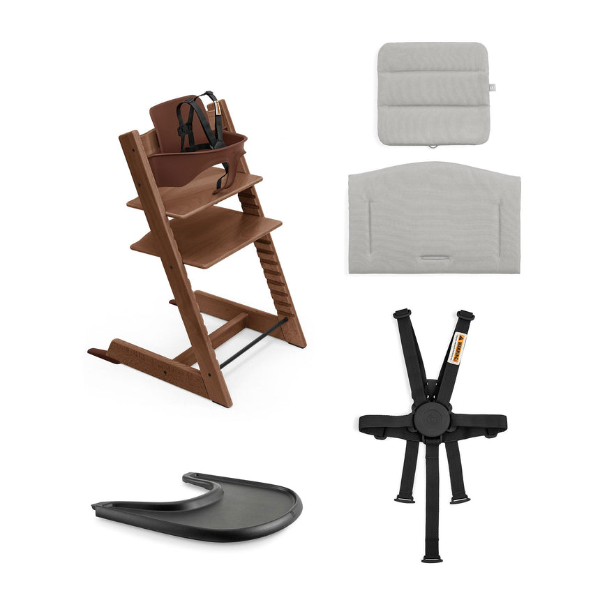 Chaise Haute Tripp Trapp® V2 + Coussin Gris avec Cabaret Stokke® Noir - Brun Chaud-Stokke-SKK-706800-CLÉMENT