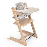 Chaise Haute Tripp Trapp® V2 Chêne Naturel + Coussin Gris avec Cabaret Stokke® - Naturel-Stokke-SKK-707100-CLÉMENT