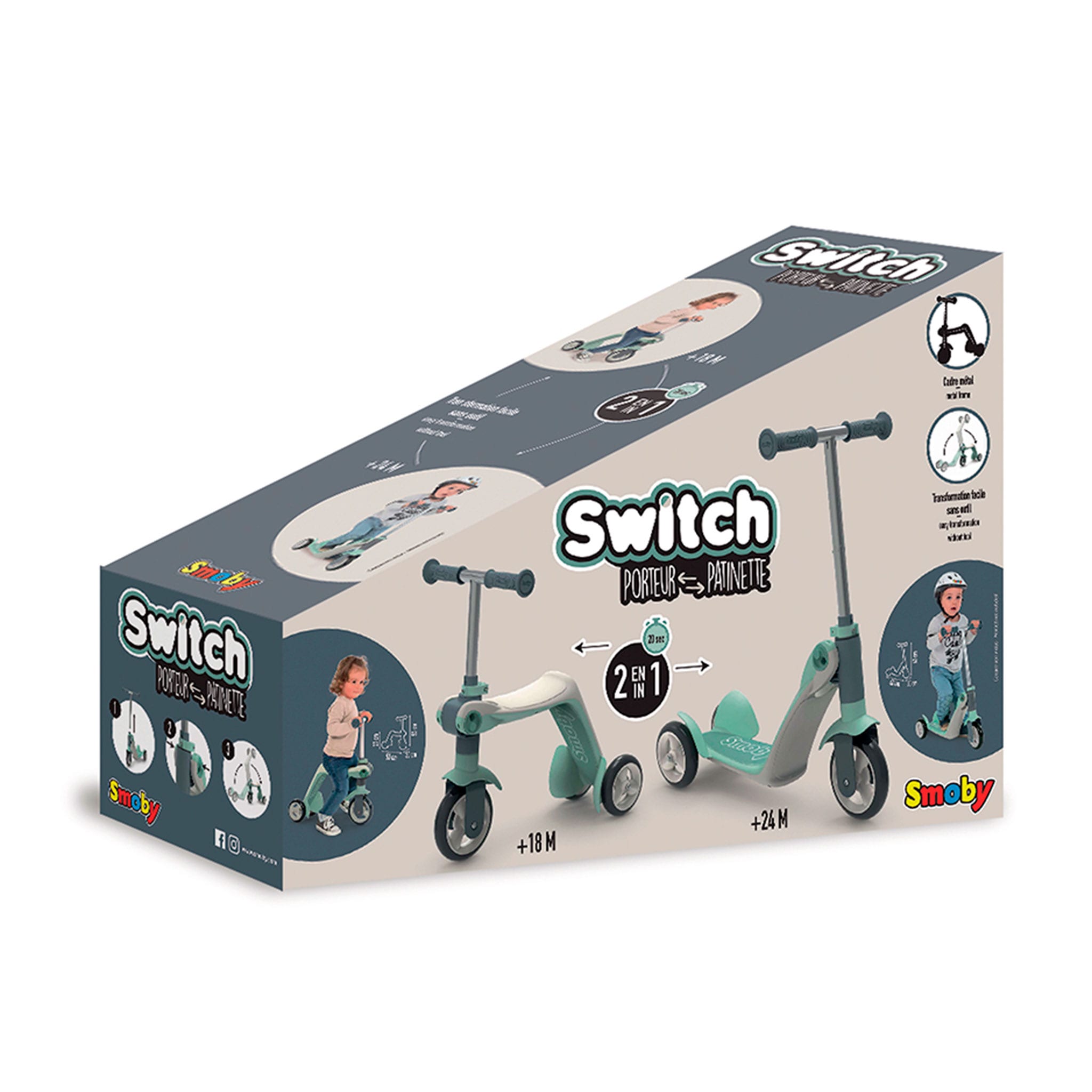 Trottinette Réversible 2-en-1 - Smoby – CLÉMENT
