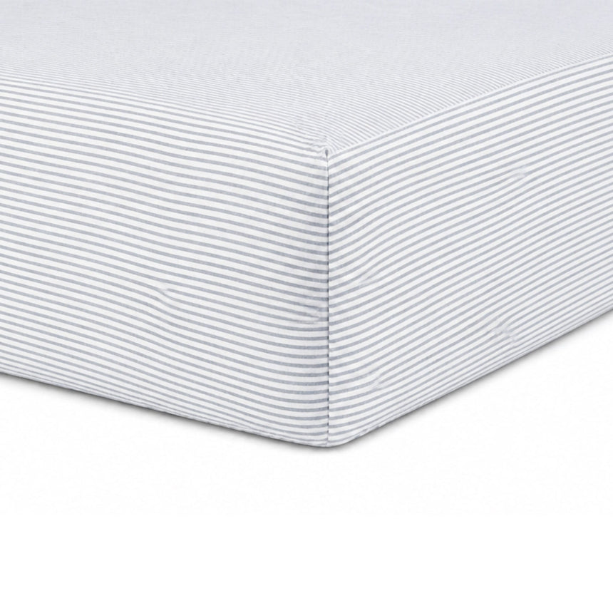 Drap Contour Bambou pour Lit de Bébé - Rayures Bleues-Günamüna-UNA-1600BLUE-CLÉMENT