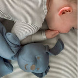Drap Contour Bambou pour Lit de Bébé - Rayures Bleues-Günamüna-UNA-1600BLUE-CLÉMENT