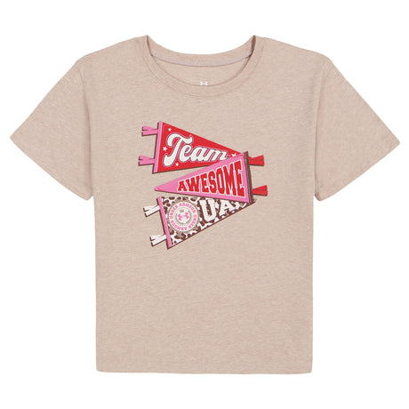 T-shirt Team Awesome 4-6x-Under Armour-Rose-4-UR2-25UAFJA00R-CLÉMENT