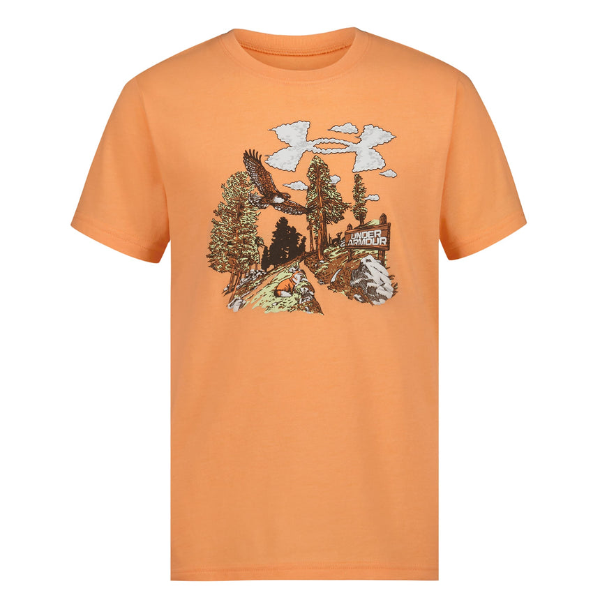 T-shirt Scenic Trail 8-16ans-Under Armour-Orange-S-UR2-25UOSJA30F-CLÉMENT