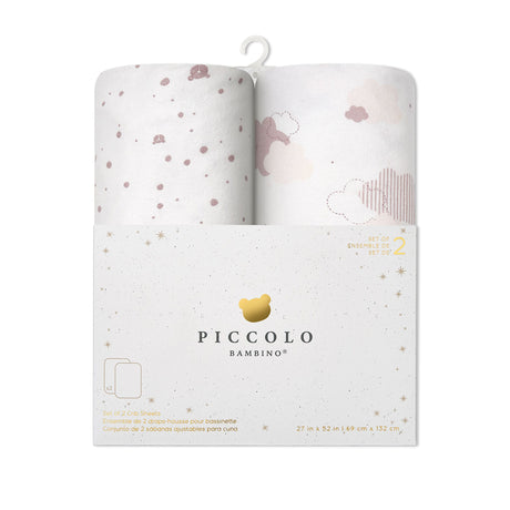 Draps Contour en flanelle pour Couchette (2) - Rose-Piccolo Bambino-ABN-PBG01N99E3PK-CLÉMENT