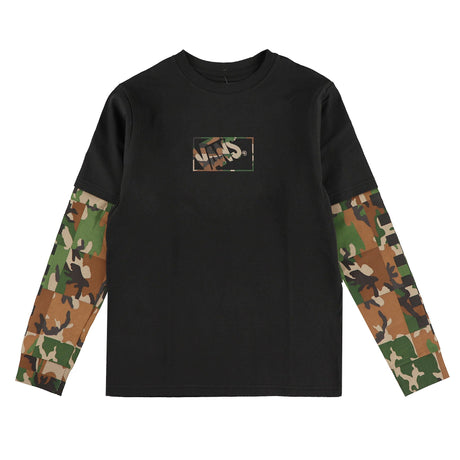 T-shirt Camo Twofer 8-16ans-Vans-Noir-S-VAN-VN000ZM3BLK-CLÉMENT