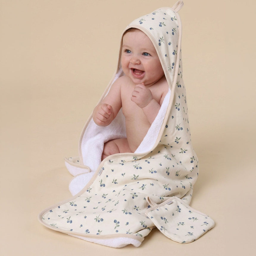 Serviette de Bain à Capuchon et Gant - Mûres