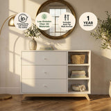 Commode 6 Tiroirs Bliss -  Noyer / Blanc