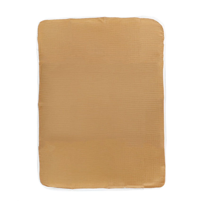 Reversible Muslin Waffle Blanket - Brown / White