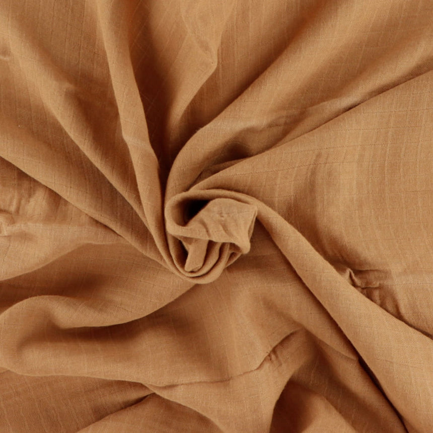 Reversible Muslin Waffle Blanket - Brown / White
