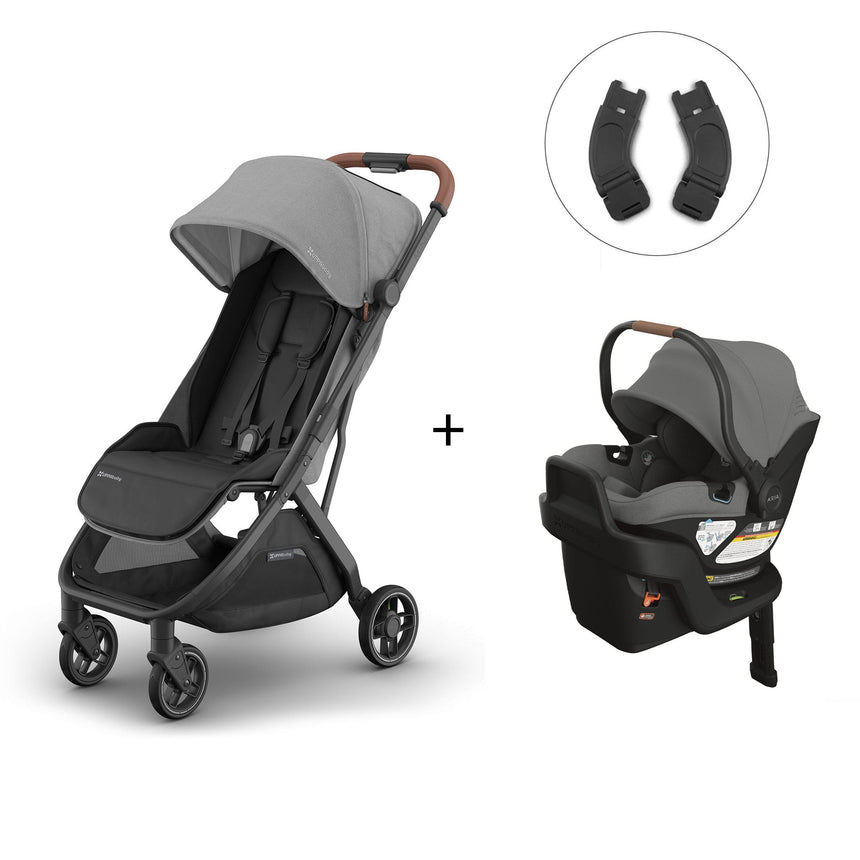 Minu V3 Stroller + Aria V2 Infant Car Seat + Adapters - Greyson