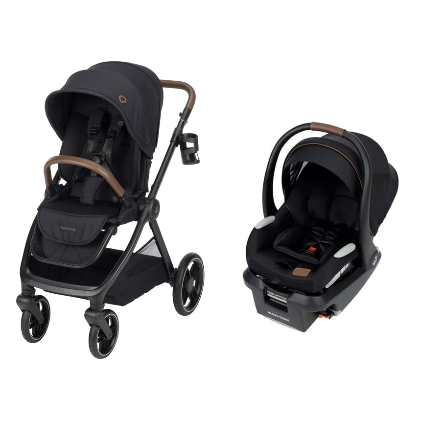 Oxford Stroller + Mico Luxe+ Car Seat - Black