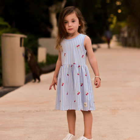 Robe Rayée Cerise 2-8ans