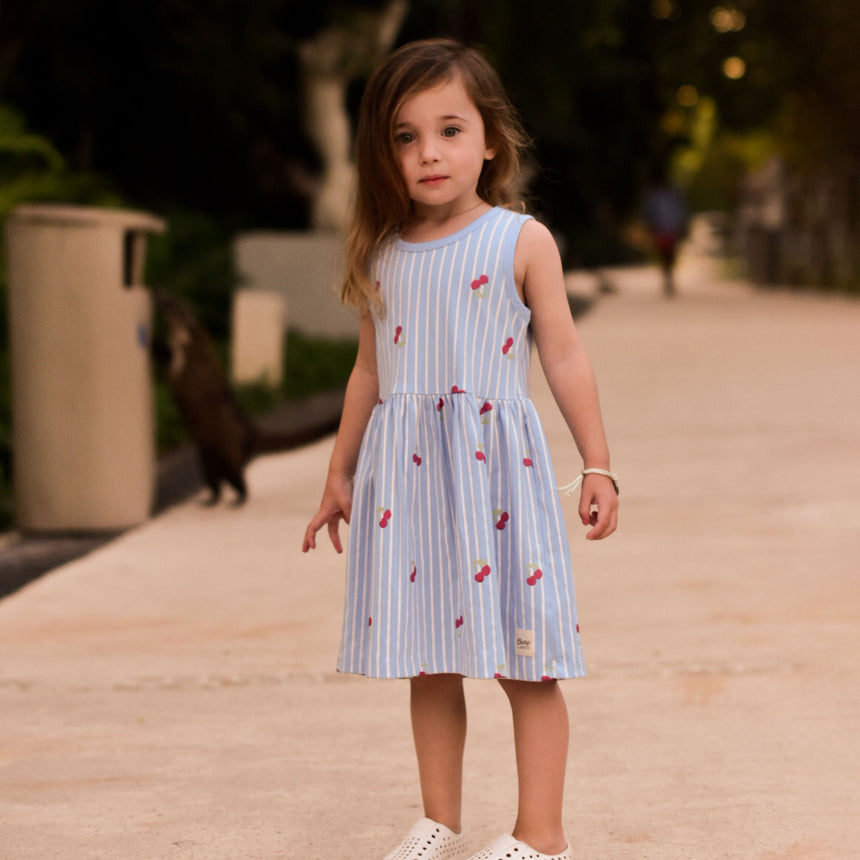Robe Rayée Cerise 2-8ans