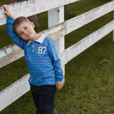 Polo Rayée Recrue 2-8ans-Chat Botte-CHI-2265431C-BLE-CLÉMENT