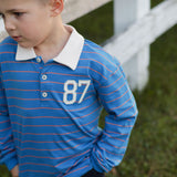 Polo Rayée Recrue 2-8ans-Chat Botte-CHI-2265431C-BLE-CLÉMENT