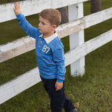 Polo Rayée Recrue 2-8ans-Chat Botte-CHI-2265431C-BLE-CLÉMENT
