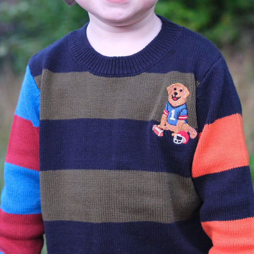 Pull Tricot Rayé Recrue 2-8ans-Chat Botte-CHI-2265428C-CLÉMENT