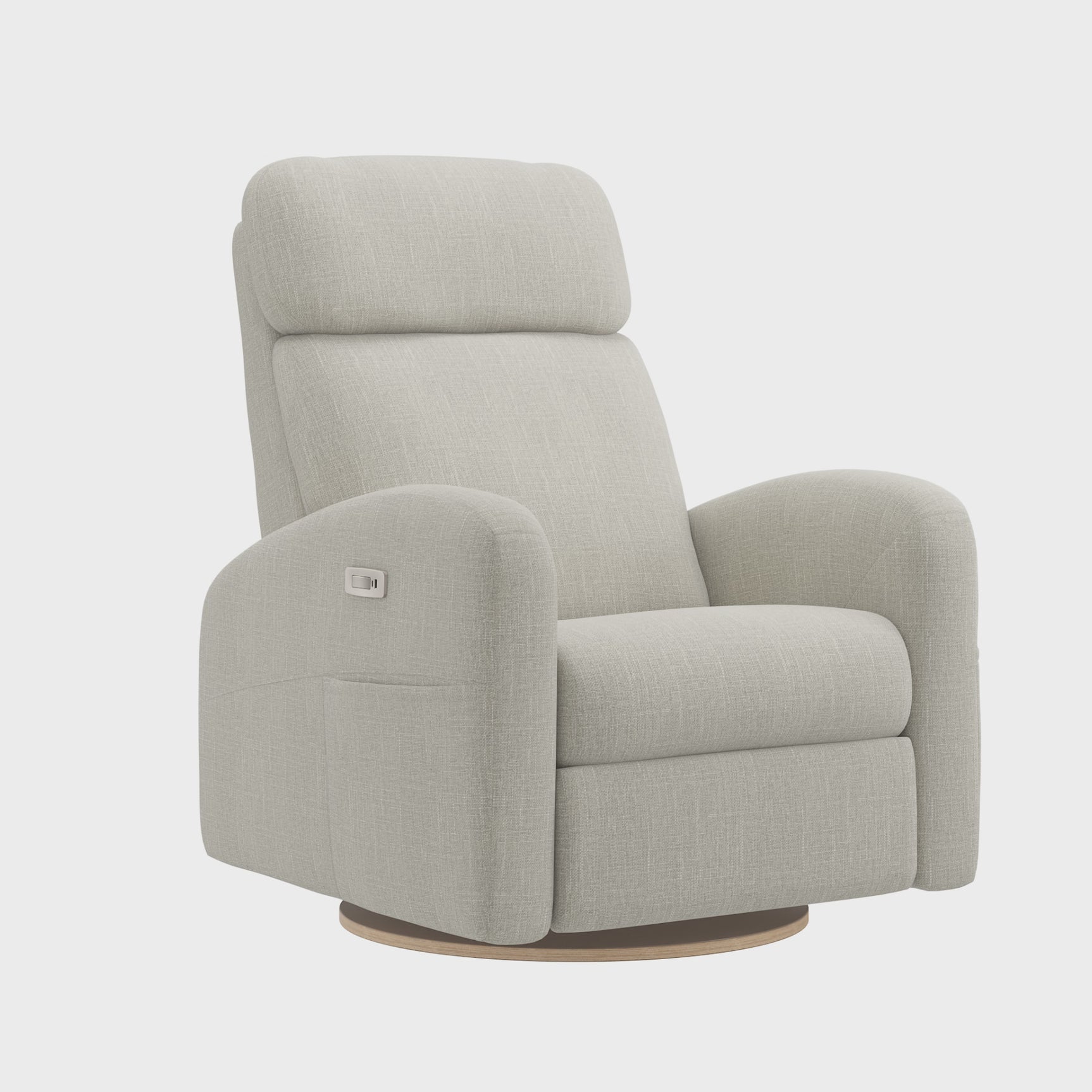 Grand Fauteuil Berçant Inclinable Pivotant Hailey avec Mécanisme Électrique - Nubia Ivoire