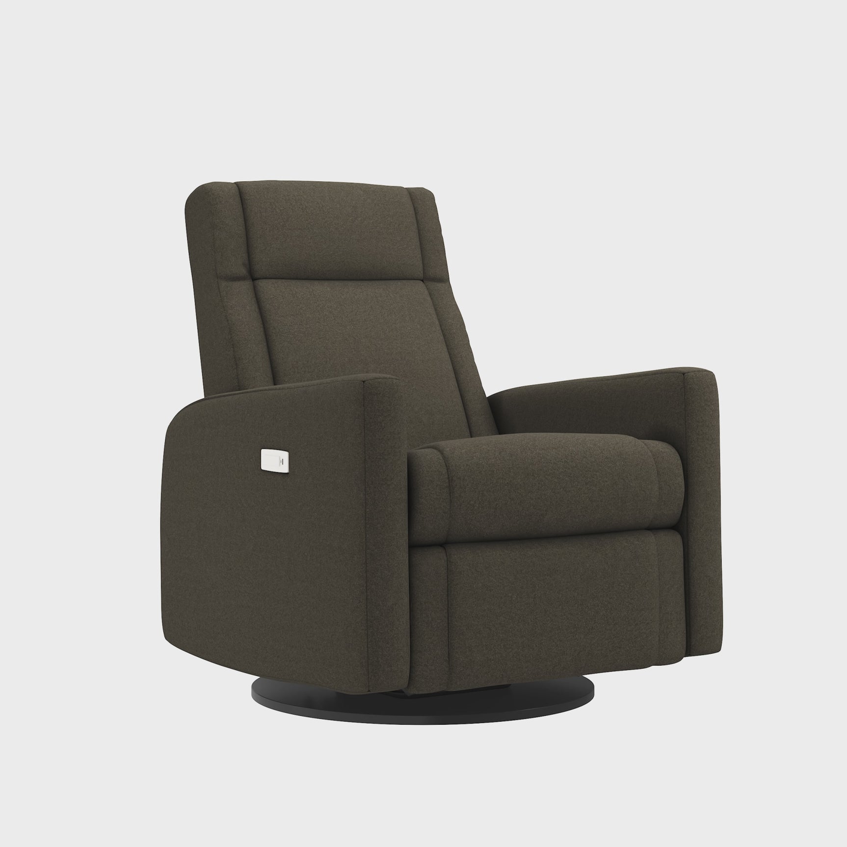 Grand Fauteuil Berçant et Pivotant Nelly avec Mécanisme Électrique - Tissu Anti-tache Mojo Espresso