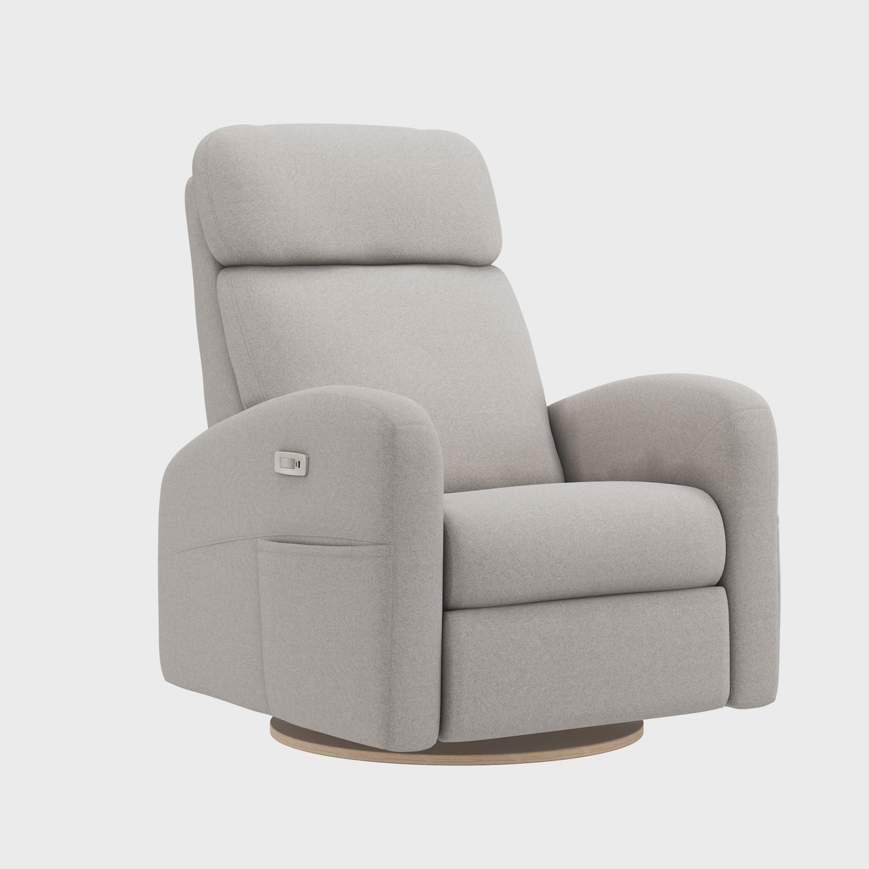 Grand Fauteuil Berçant Inclinable Pivotant Hailey avec Mécanisme Électrique - Arlo Heather Pearl