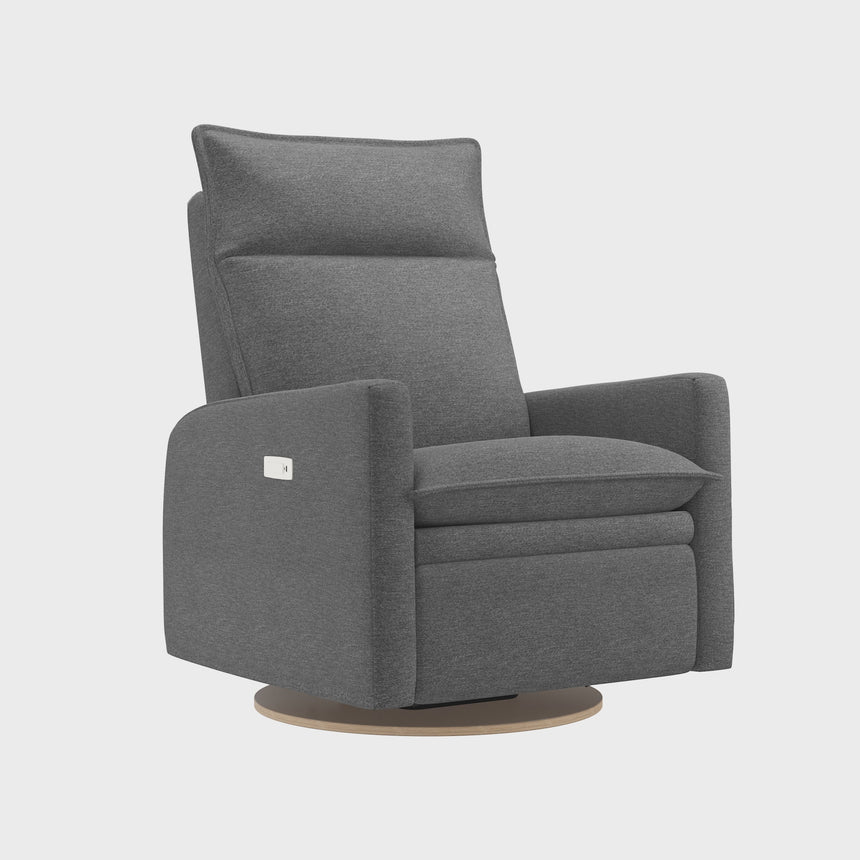 Grand Fauteuil Berçant et Pivotant Arya avec Mécanisme Électrique - Nexus Charcoal