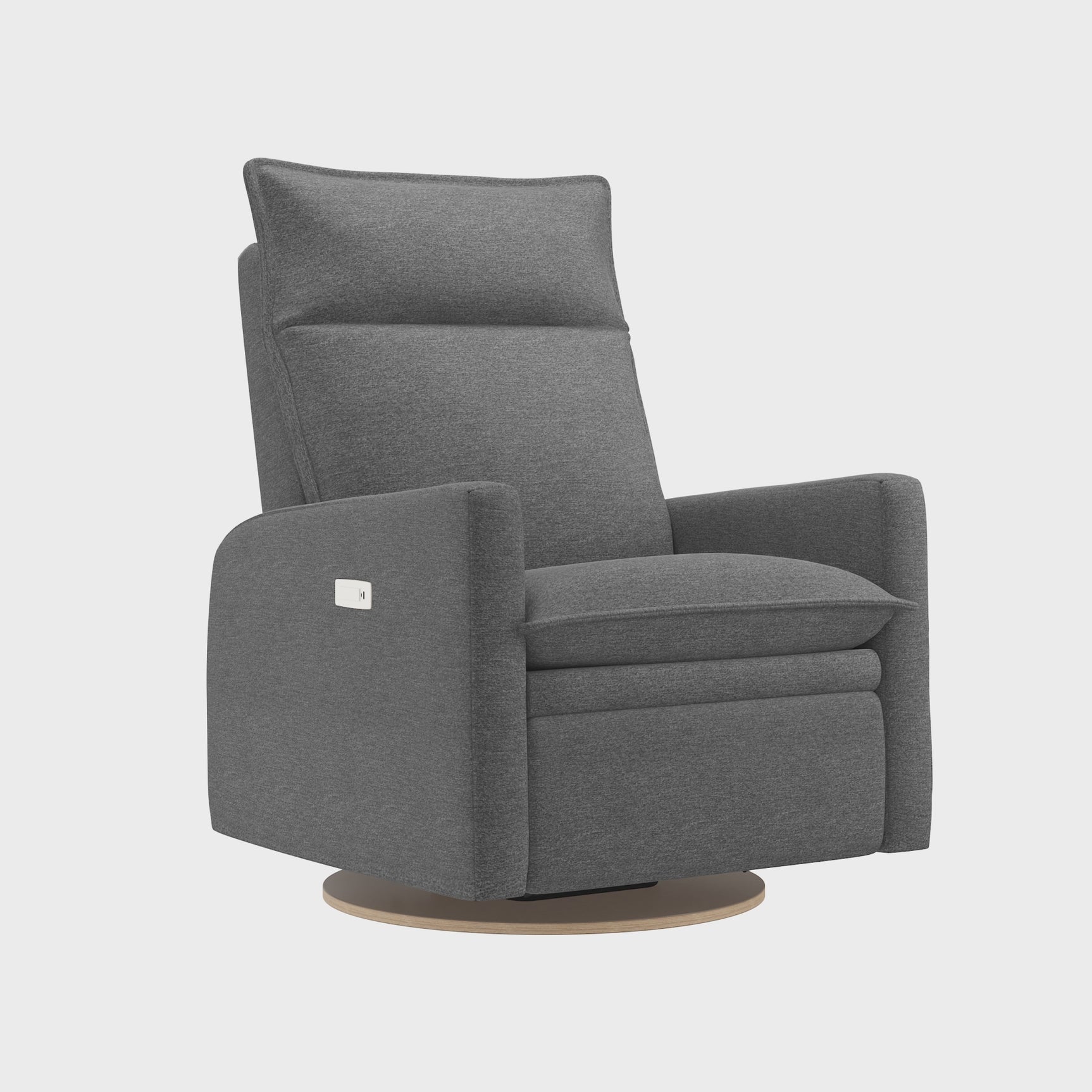 Grand Fauteuil Berçant et Pivotant Arya avec Mécanisme Électrique - Nexus Charcoal