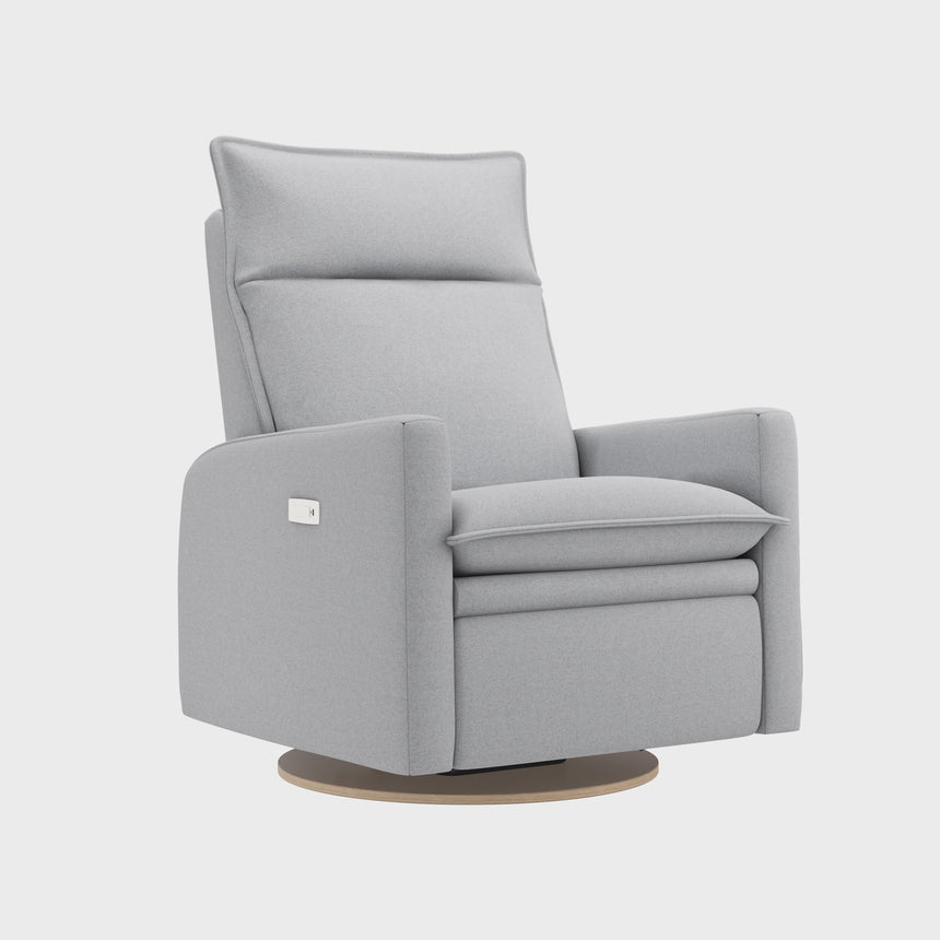 Grand Fauteuil Berçant et Pivotant Arya avec Mécanisme Électrique - Arlo Heather Silver