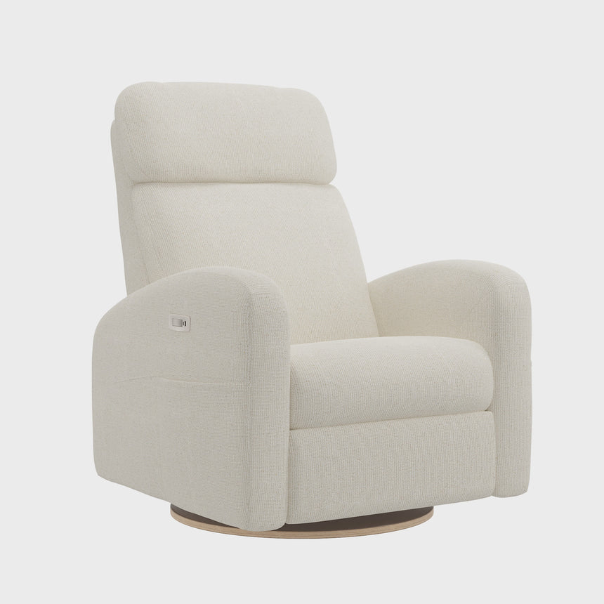 Grand Fauteuil Berçant Inclinable Pivotant Hailey avec Mécanisme Électrique - Tissu Anti-tache Alta™ 10